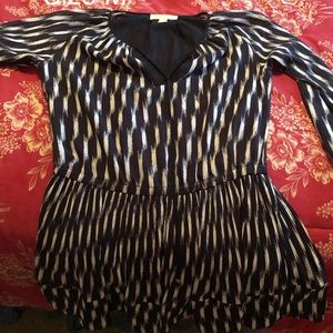 Michael Kors Chiffon Dress Navy and White